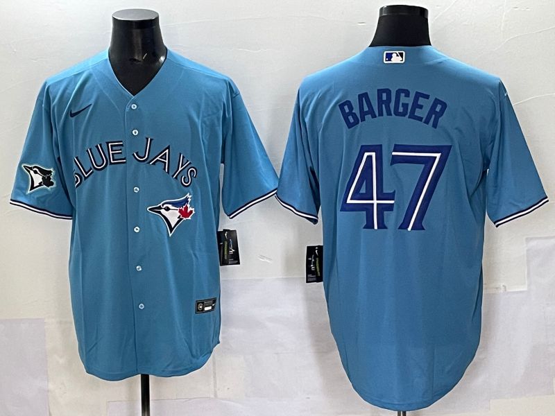 Men Toronto Blue Jays #47 Barger Light Blue Game 2025 Nike MLB Jersey style 002